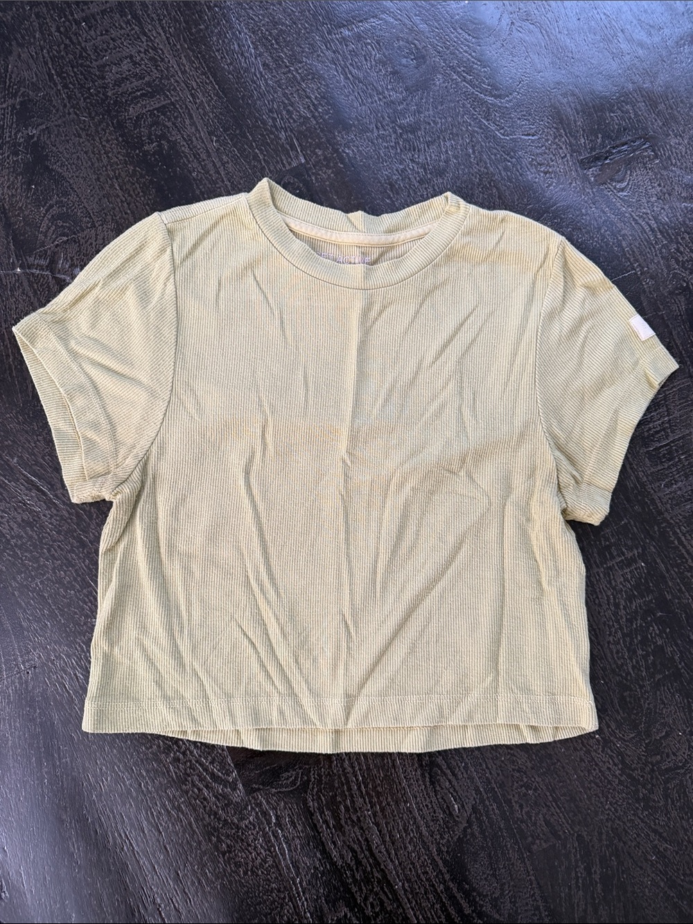 SET Active Cropped Ribbed Tee - Yellow